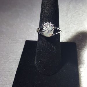 Opal & Amethyst Gemstones w/ Crown Fashion Ring SZ 7 NEW